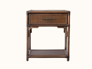 Algiers Rattan Bedside Table Brown Wash. Raffles Colonial, Tropical, Hamptons Style