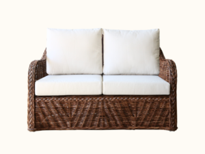 Batavia Wicker 2 Seater Lounge - Smoked Oak