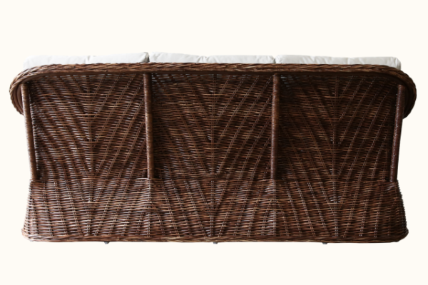 Batavia Wicker 3 Seater Back - Smoked Oak