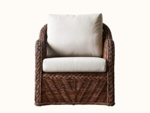 Batavia Wicker Armchair front- Smoked Oak