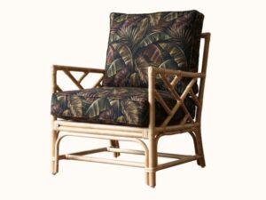 Chippendale Rattan Armchair Natural with Cadessi Jungle Noir Upgrade