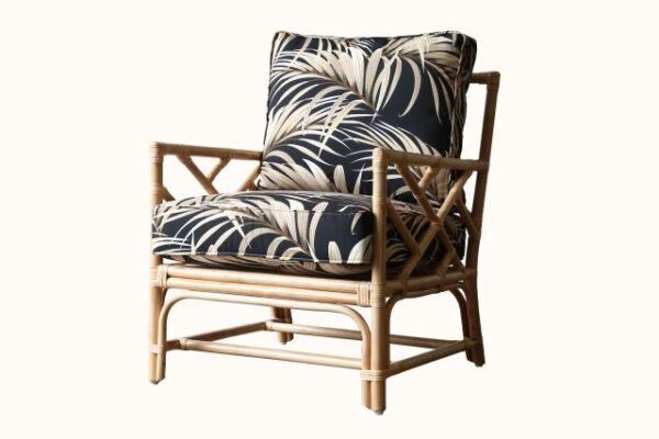 Chippendale Rattan Armchair Natural with Cadessi Key West Nights Upgrade