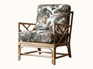 Chippendale Rattan Armchair Natural with Cadessi Tropicana Upgrade