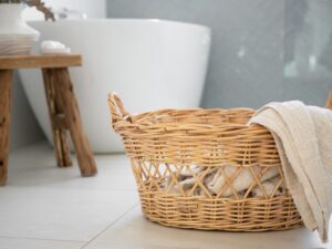 Wicker Washing Laundry Basket Oval Natural Rattan Cane Storage Coastal eco-friendly