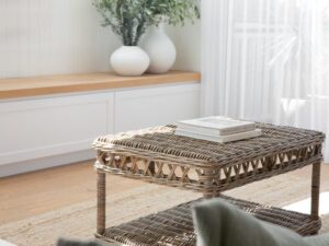 Lauren Wicker Coffee Table - Hampton Grey