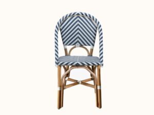 Miami Woven Bistro Chair - Blue & White. Hamptons, Federation, Halcyon House, Cabarita Beach, French Cafe, London, European, Coastal