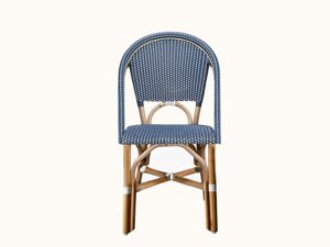 Miami Woven Bistro Chair - Blue & White. Hamptons, Federation, Halcyon House, Cabarita Beach, French Cafe, London, European, Coastal