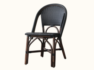 Miami Woven Bistro Chair - Tobacco Brown & Black. Hamptons, Federation, Halcyon House, Cabarita Beach, French Cafe, London, European, Coastal