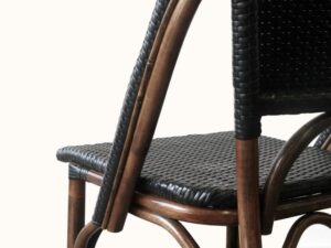 Miami Woven Bistro Chair - Tobacco Brown & Black. Hamptons, Federation, Halcyon House, Cabarita Beach, French Cafe, London, European, Coastal