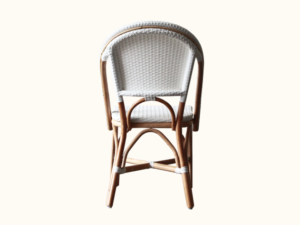 Miami Woven Bistro Chair - Natural & White. Hamptons, Federation, Halcyon House, Cabarita Beach, French Cafe, London, European, Coastal