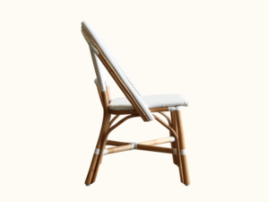 Miami Woven Bistro Chair - Natural & White. Hamptons, Federation, Halcyon House, Cabarita Beach, French Cafe, London, European, Coastal