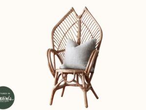 Moroccan Cane Rattan Feature Chair Natural Statement Unique Three Birds Cane Chair