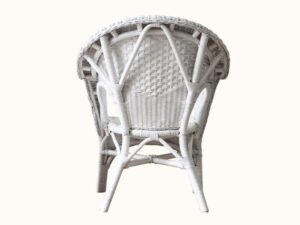 Coastal Federation Hampton Cape English Conservatory Patio White Wicker Chair Table Veranda Setting.