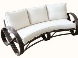 Portofino curved 3 seater tobacco