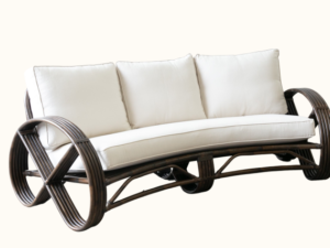 Portofino curved 3 seater tobacco