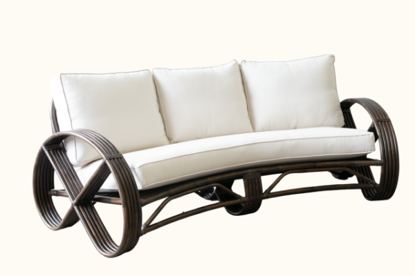 Portofino curved 3 seater tobacco