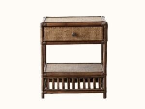 President Rattan Bedside Table - Brown Wash