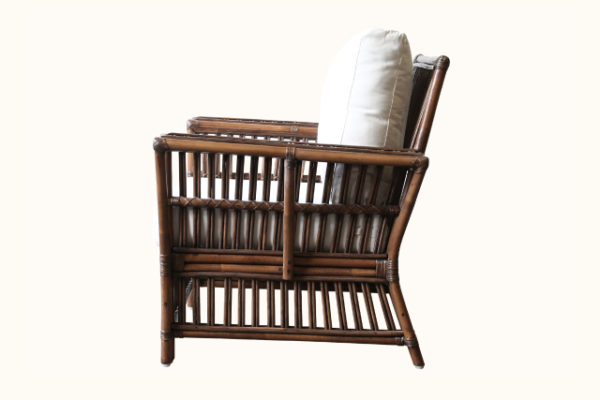 President Rattan Armchair Brown Wash Coastal, Federation Colonial plantation raffles American Palm Beach Cane Bamboo