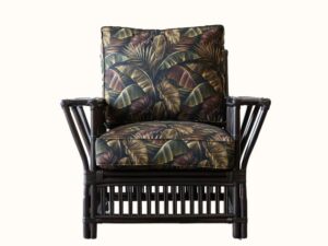 President Rattan Armchair Ebony - Jungle Noir Upholstery