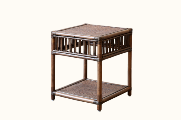 President Rattan Side Table - Brown Wash