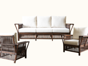 President Rattan 3 Seater Lounge Suite Armchair Brown Wash Coastal, Federation Colonial plantation raffles American Palm Beach Cane Bamboo