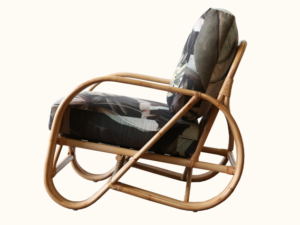 Premium Pretzel Rattan Armchair - Natural Catherine Martin La Palma Linen Fabric Mokum James Dunlop