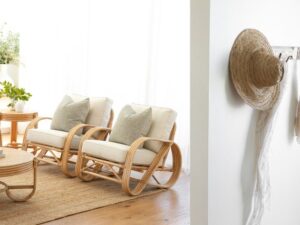 Pretzel Rattan Armchair - Natural