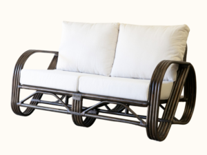 Pretzel Rattan 2 Seater Angle in Tobacco