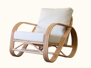 Pretzel Rattan Armchair - Natural