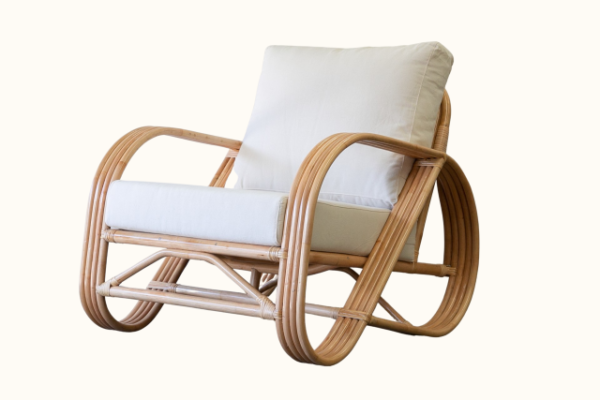 Pretzel Rattan Armchair - Natural