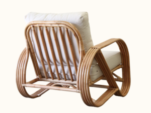 Pretzel Rattan Armchair - Natural Back