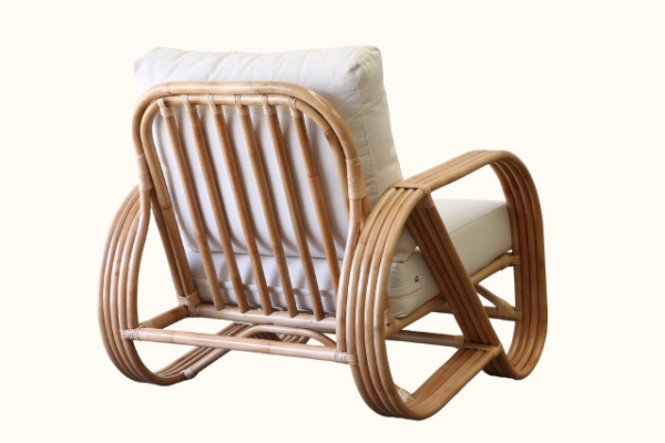 Pretzel Rattan Armchair - Natural Back