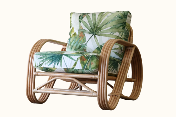 Pretzel Rattan Armchair - Natural Wailea Sunset