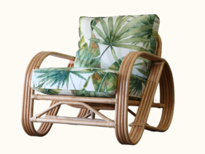 Pretzel Rattan Armchair - Natural Wailea Sunset