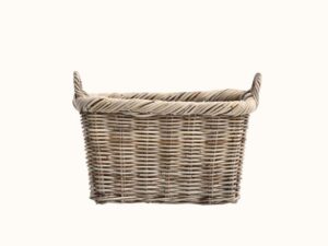 Small Providence Wicker Basket Hampton Grey, Farmhouse, Federation, Storage, Firewood, washing basket