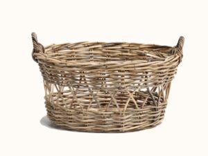 Wicker Washing Laundry Basket Oval Natural Rattan Cane Storage Coastal eco-friendly Kubu Grey