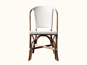 Tolix Woven Bistro Chair - Natural & White. Hamptons, Federation, Halcyon House, Cabarita Beach, French Cafe, London, European, Coastal