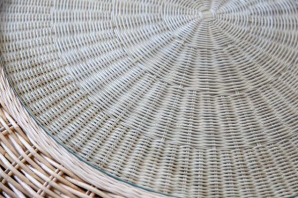 woven natural rattan coffee table