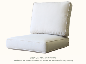 Upgrade Cushions to Linen Oatmeal with Piping