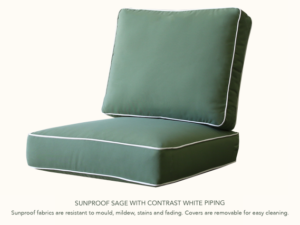 Upgrade to Sunproof Sage Contrast Piped Cushions