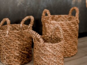 Laundry Basket - Water Hyacinth - Boho Style Decor - Monnarita - handmade product