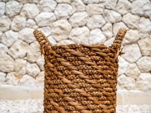 Laundry Basket - Water Hyacinth - Boho Style Decor - Monnarita - handmade product