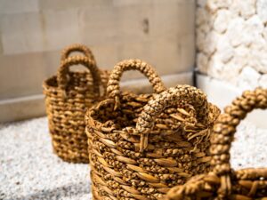 Laundry Basket - Water Hyacinth - Boho Style Decor - Monnarita - handmade product