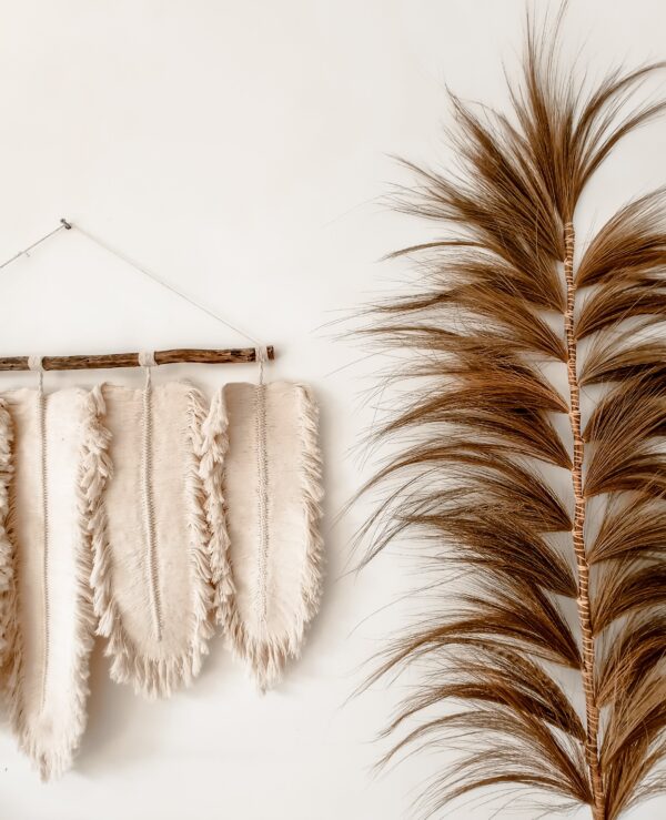 5 Feather Wall Decor - Boho Style Home Decor - Monnarita - macrame decor